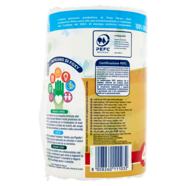 Foxy Mega Carta igienica 2 veli decorata 4 rotoloni