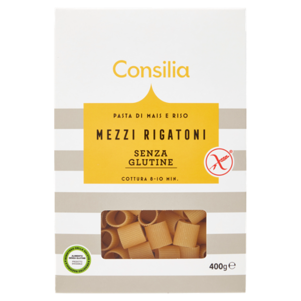 Consilia Pasta di Mais e Riso Mezzi Rigatoni Senza Glutine 400 g