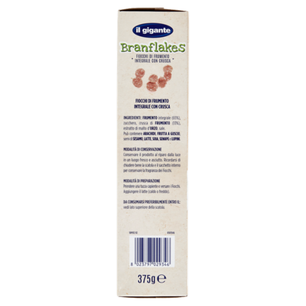 IL GIGANTE Branflakes Fiocchi di Frumento Integrale con Crusca 375 g