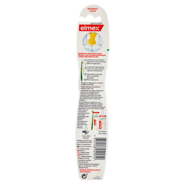elmex spazzolino Junior, bimbi, bambini, 6-12 anni, morbido
