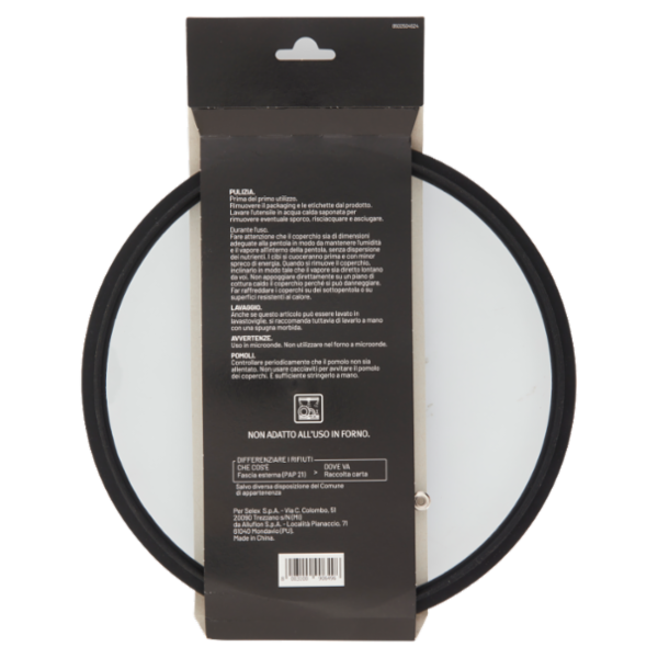 Selex Coperchio in Vetro con Pomolo Poggiamestolo 24 cm