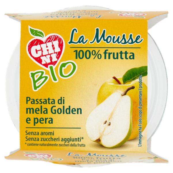 Chini Bio la mousse Passata di mela e pera 2 x 100 g