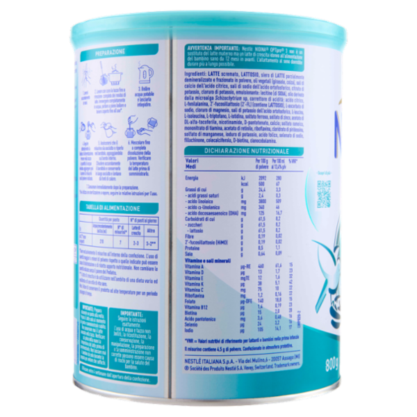 NESTLÉ NIDINA Optipro 3 Latte di crescita in polvere per bambini da 1 anno Latta 800g