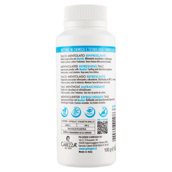 Ricette del Dott. Pignacca Igiene Talco Mentolato Rinfrescante 100 g