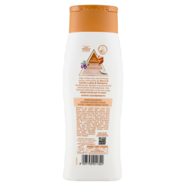 Spuma di Sciampagna Benessere Idratante Crema Corpo Latte di Mandorla e Burro di Karité 250 ml