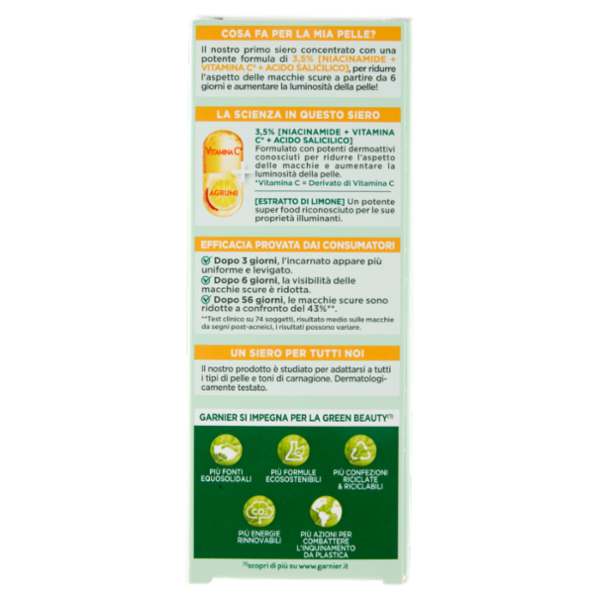 Garnier Siero Vitamina C Anti-Macchie, Illuminante e Rimpolpante, 30 ml