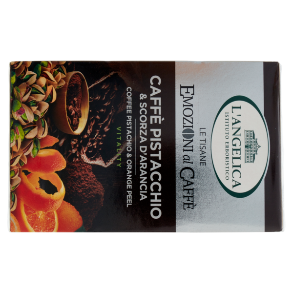 L'Angelica Le Tisane Emozioni al Caffè Caffè Pistacchio & Scorza d'Arancia Vitalità 15 Filtri 25,5 g