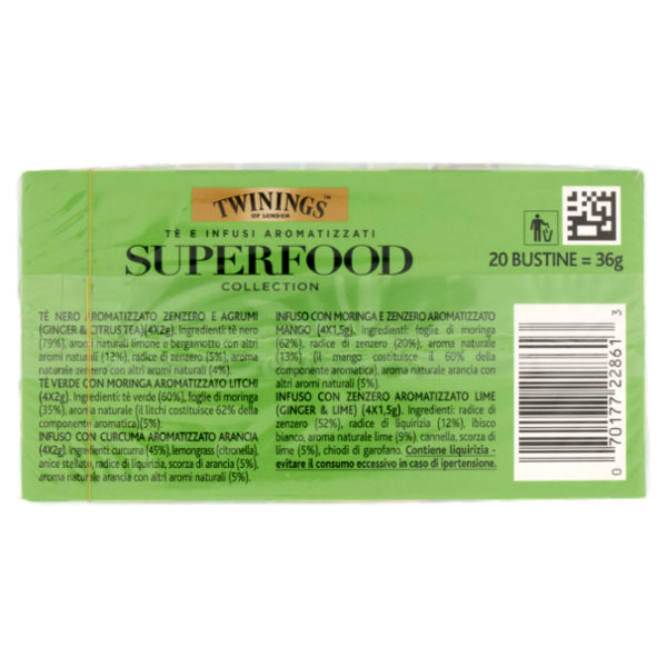 Twinings Tè e Infusi Aromatizzati Superfood Collection 20 Bustine da 36 g