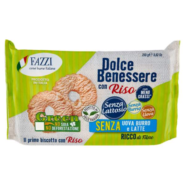Fazzi Dolce Benessere con Riso Senza Uova, Burro e Latte 250 g