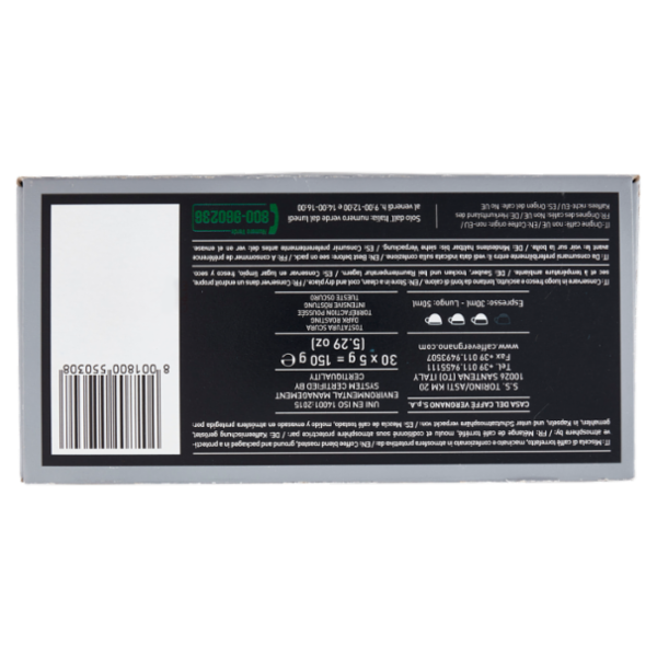 Caffè Vergnano 1882 Èspresso1882 Intenso Compostabile** Capsule Compatibili Nespresso* 30 x 5 g