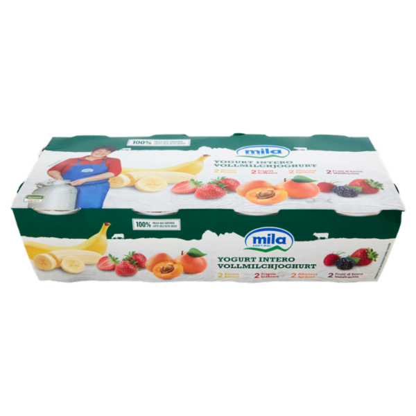 mila Yogurt Intero 2 Banana - 2 Fragola - 2 Albicocca - 2 Frutti di Bosco 8 x 125 g