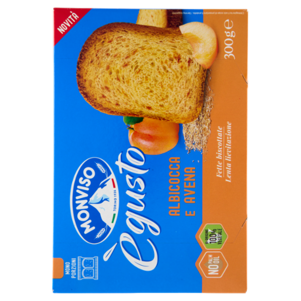 Monviso ègusto Fette Biscottate Albicocca e Avena 300 g
