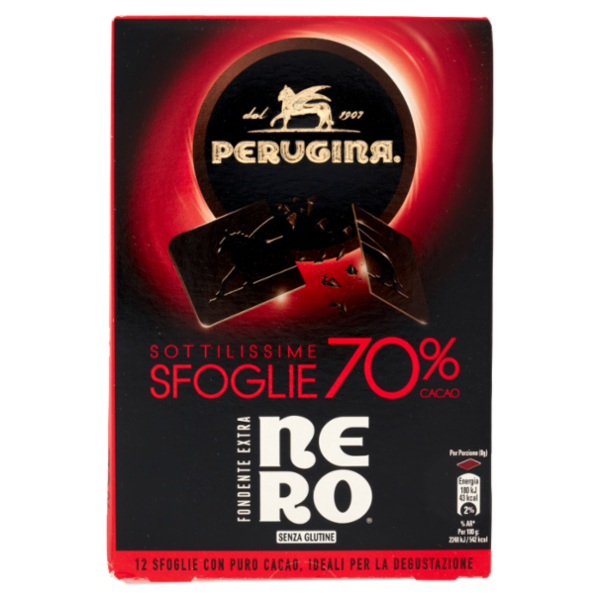PERUGINA Nero Sfoglie Sottilissime 70% Sfoglie di Cioccolato Fondente Extra 70% 96 g