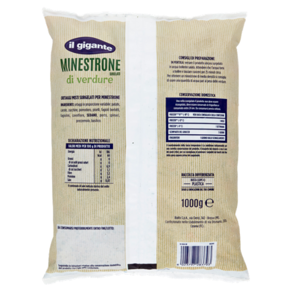 IL GIGANTE Minestrone di verdure Surgelato 1000 g
