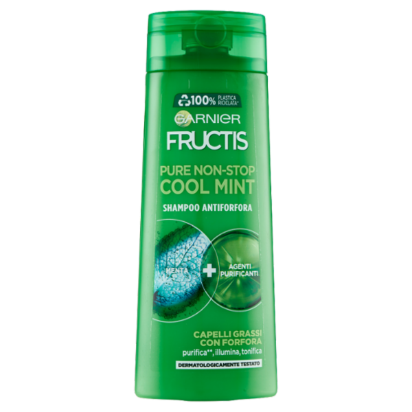 Garnier Shampoo Fructis Antiforfora Menthol Fresh, Antiforfora e Antibatterico, 250 ml