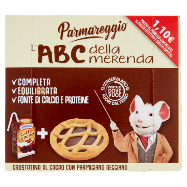 Parmareggio l'ABC della merenda Crostatina al Cacao con Parmigiano Reggiano
