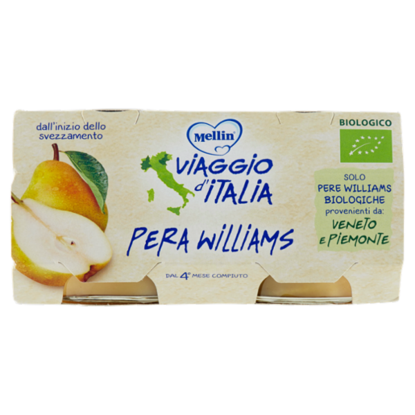 Mellin Viaggio d'Italia Pera Williams Omogeneizzato 2 x 100 g