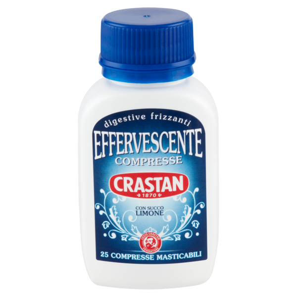 Crastan Effervescente Compresse con Succo di Limone 25 Compresse Masticabili 25 g