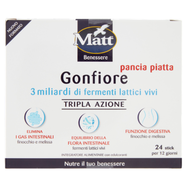 Matt Benessere Gonfiore pancia piatta 24 stick 51,6 g
