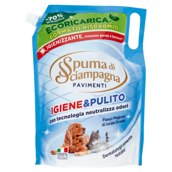 Spuma di Sciampagna Igiene & Pulito Pavimenti Igienizzante Ecoricarica 1350 ml