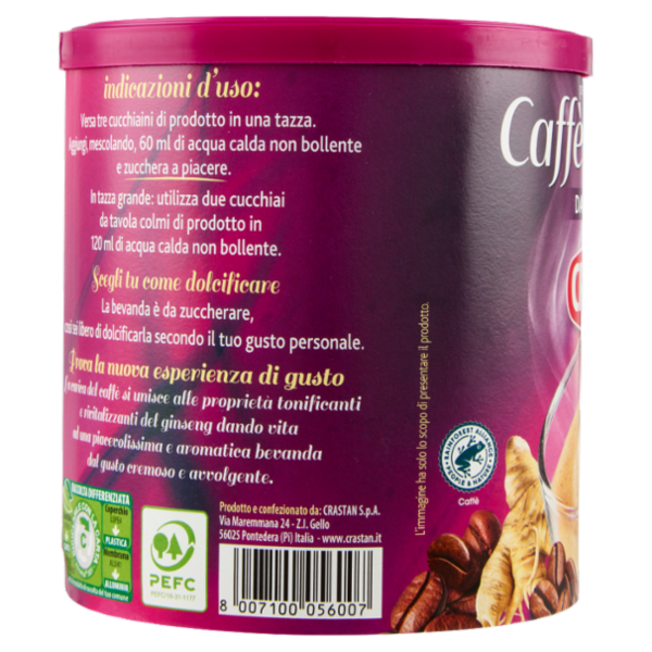 Crastan preparato solubile per Ginseng & Caffè da zuccherare 200 g