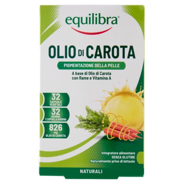 equilibra Olio di Carota Pigmentazione della Pelle 32 Capsule Vegetali 38,5 g