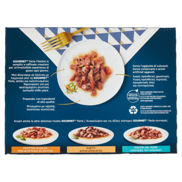 PURINA GOURMET Perle Filettini in Salsa con Verdure Vitello / Manzo / Trota / Selvaggina 8 x 85 g