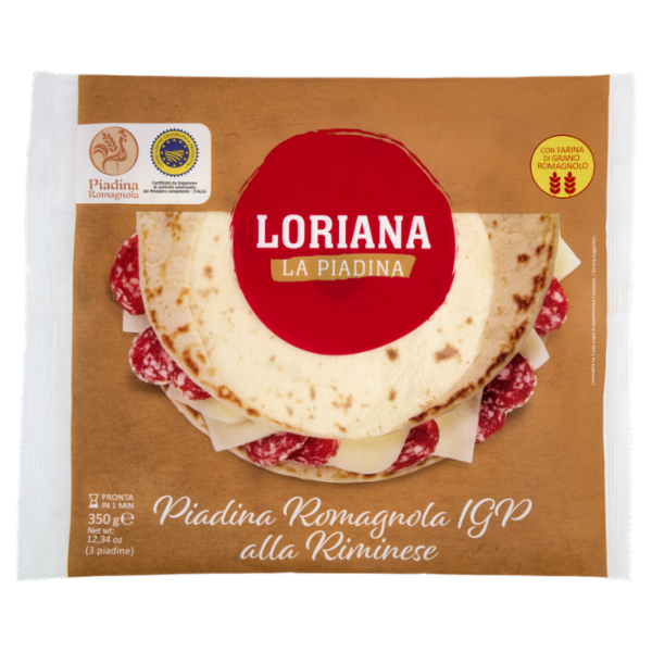 Loriana Piadina Romagnola IGP alla Riminese 3 piadine 350 g