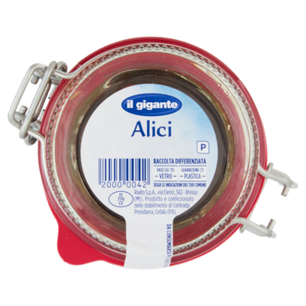 IL GIGANTE Alici Distese in Olio di Oliva (45%) 220 g