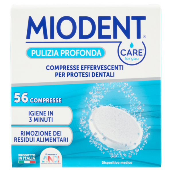 Miodent Care for you Pulizia Profonda Compresse Effervescenti per Protesi Dentali 56 pz