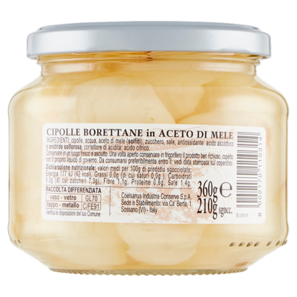 Coelsanus Cipolle Borettane in Aceto di Mele 360 g