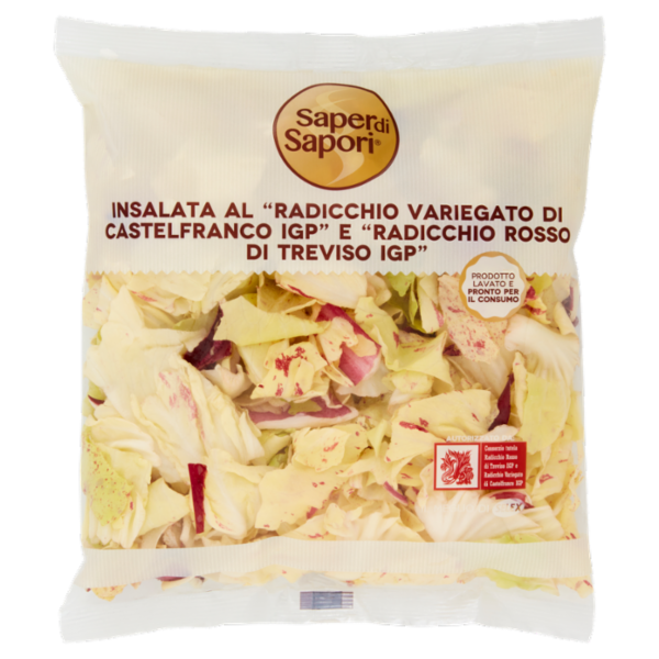 Selex Saper di Sapori Radicchio Variegato IGP e Rosso IGP Lavato e Pronto per il Consumo 200 g