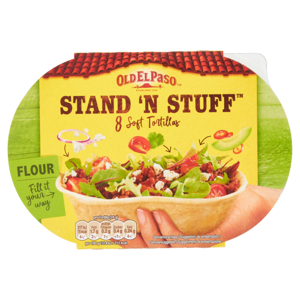 Old El Paso Stand 'n Stuff 8 Soft Tortillas Flour 8 x 24 g