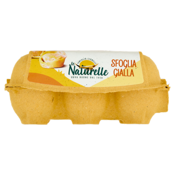 le Naturelle Sfoglia Gialla 6 Uova Fresche da Allevamento a Terra Grandi