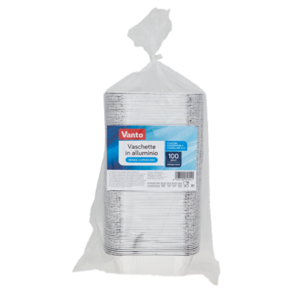 Vanto Contenitore in Alluminio Senza Coperchio 15x12x4,5 cm 100 pezzi