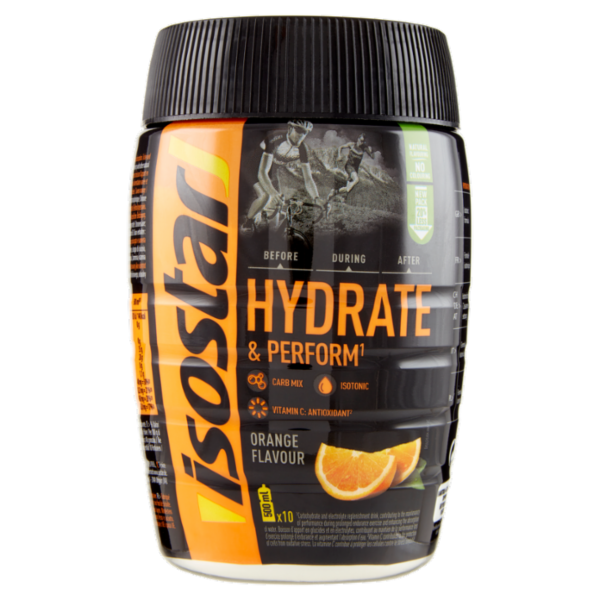 Isostad Hydrate & Perform, Preparato in polvere per bevanda isotonica sport, Gusto arancia 400 g