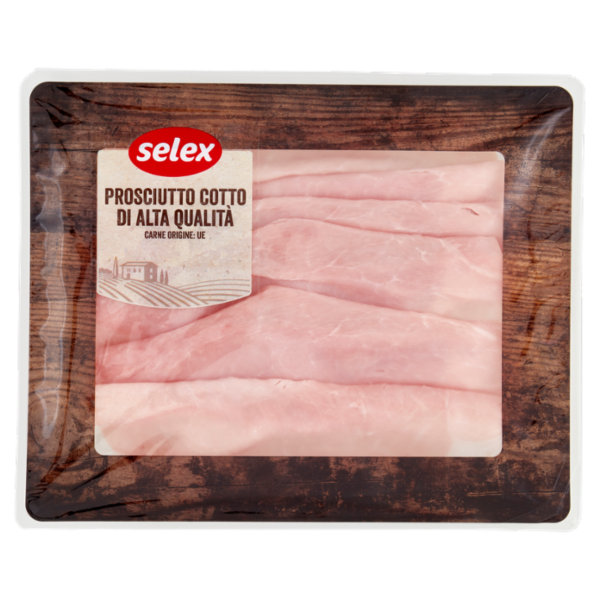 Selex Prosciutto Cotto di Alta Qualità Senza Glutine e Lattosio a Fette 120 g