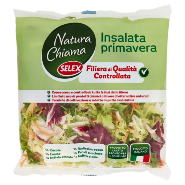 Selex Natura Chiama Insalata Primavera Lavata e Pronta per il Consumo 200 g