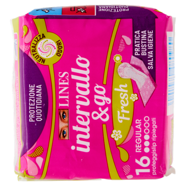 Lines intervallo & go Fresh proteggislip Regular Ripiegato 16 pz