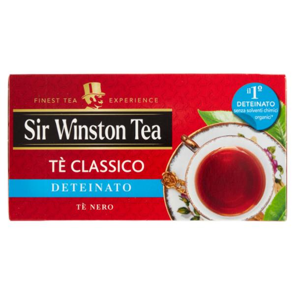 Sir Winston Tea Tè Classico Deteinato Tè Nero 20 x 1,5 g