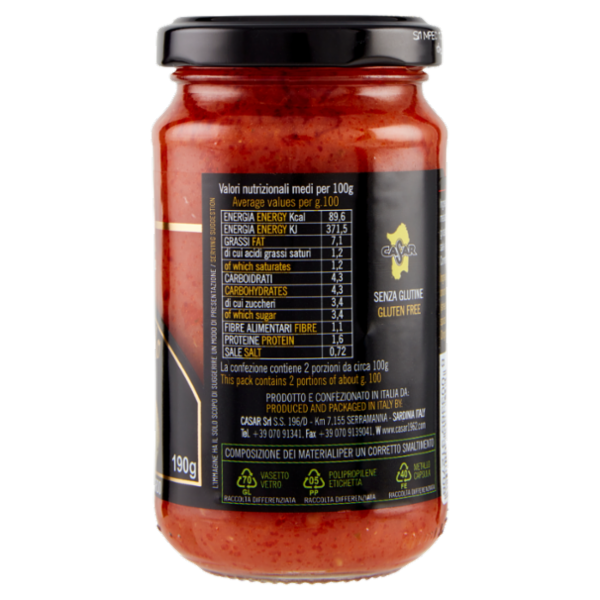 Casar il Sugo Sardo Melanzane e Pecorino Sardo 190 g