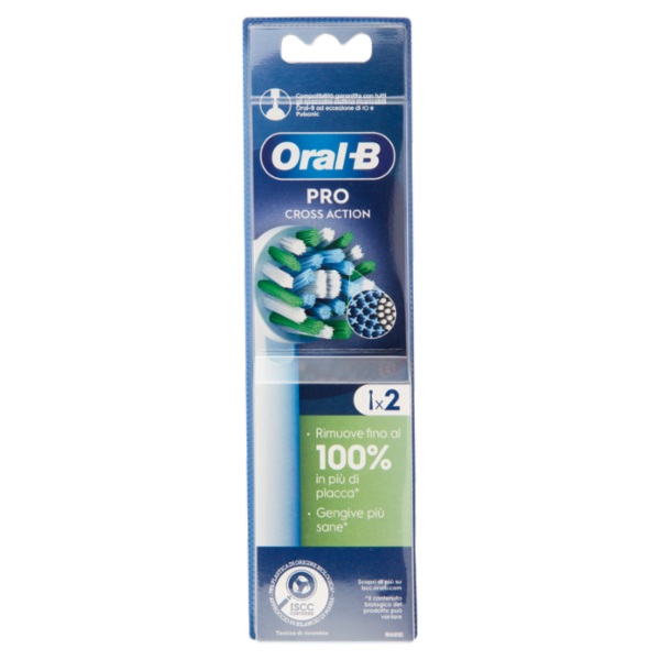 Oral-B Testine di Ricambio Pro Cross Action per Spazzolino Elettrico Denti Ricaricabile 2 pz