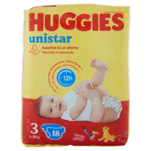 Huggies Unistar Pannolini 3 4-9 Kg 18 Pz