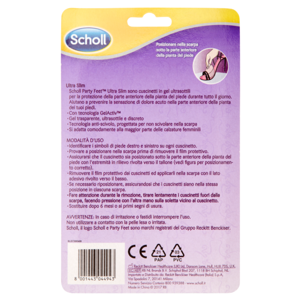 Scholl Party Feet Ultra Slim 1 paio