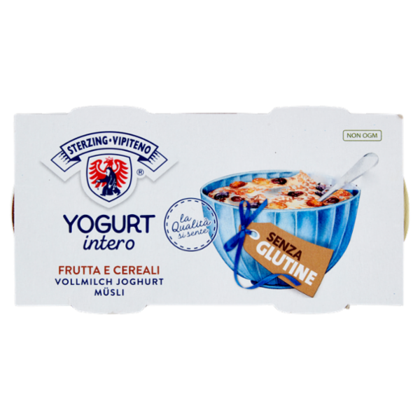 Sterzing Vipiteno Yogurt intero Frutta e Cereali Senza Glutine 2 x 125 g