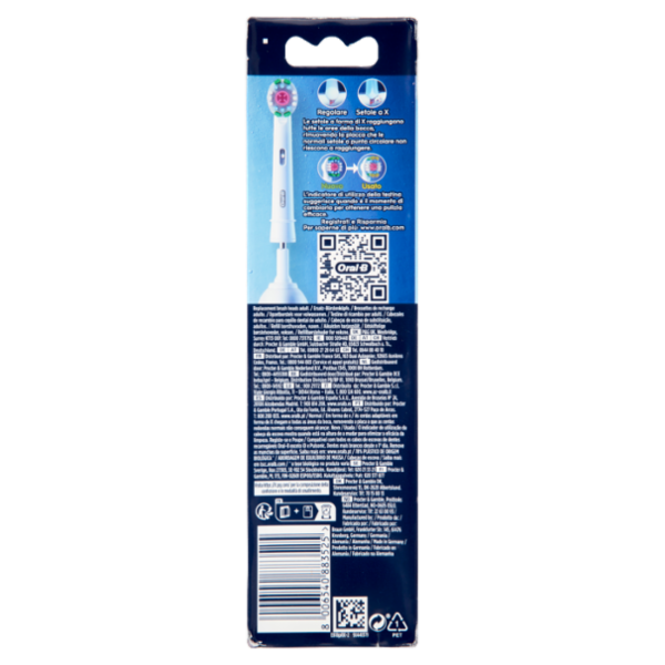 Oral-B Testine di Ricambio Pro 3D White per Spazzolino Elettrico Denti Ricaricabile 2 pz