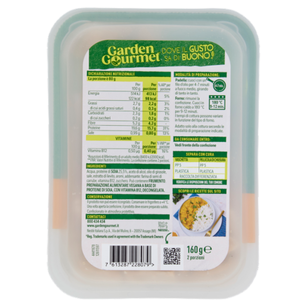 GARDEN GOURMET Sensational Filetti Vegetali Nature 160g