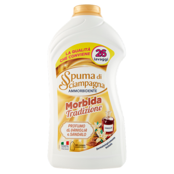 Spuma di Sciampagna Morbida Tradizione Ammorbidente Profumo di Vaniglia e Sandalo 1300 ml