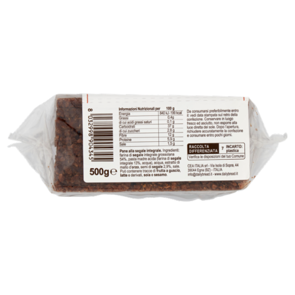 DailyBread Segale Integrale Pane Rustico 500 g