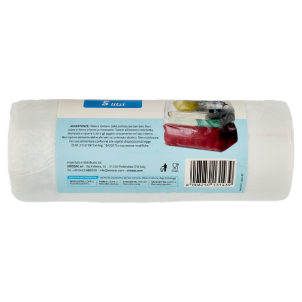virosac Sacchetti 1000 Usi 34x60 cm 5 litri 200 pz